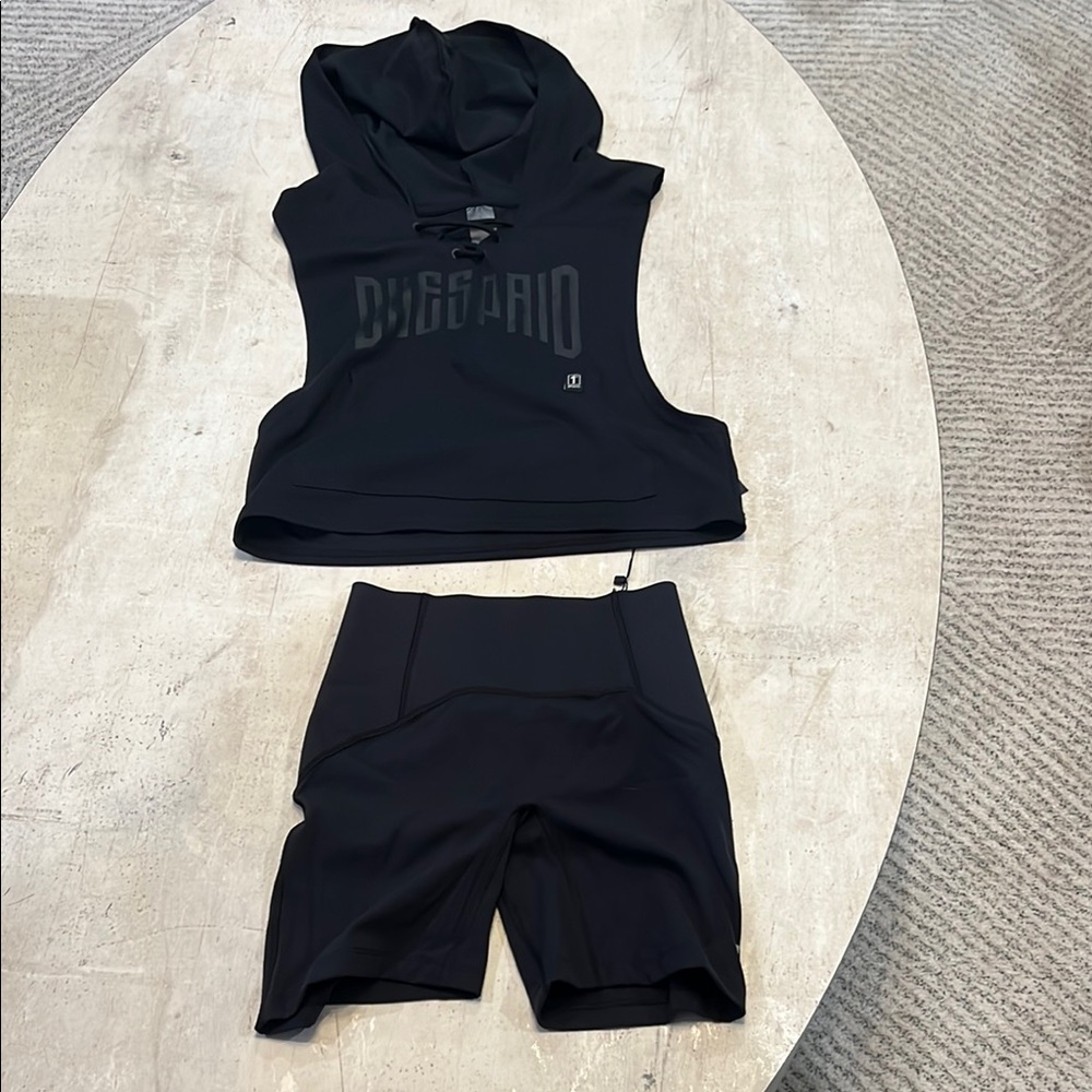 Black Gymshark Hoodie and Shorts Set